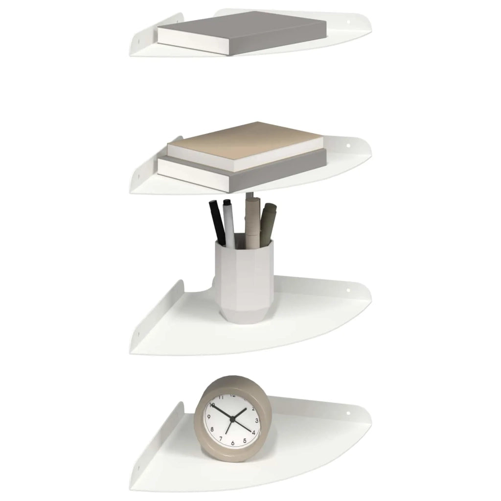 Mensola sospesa con lo scaffale 4 pcs Bianco 24 x 24 x 2 cm
