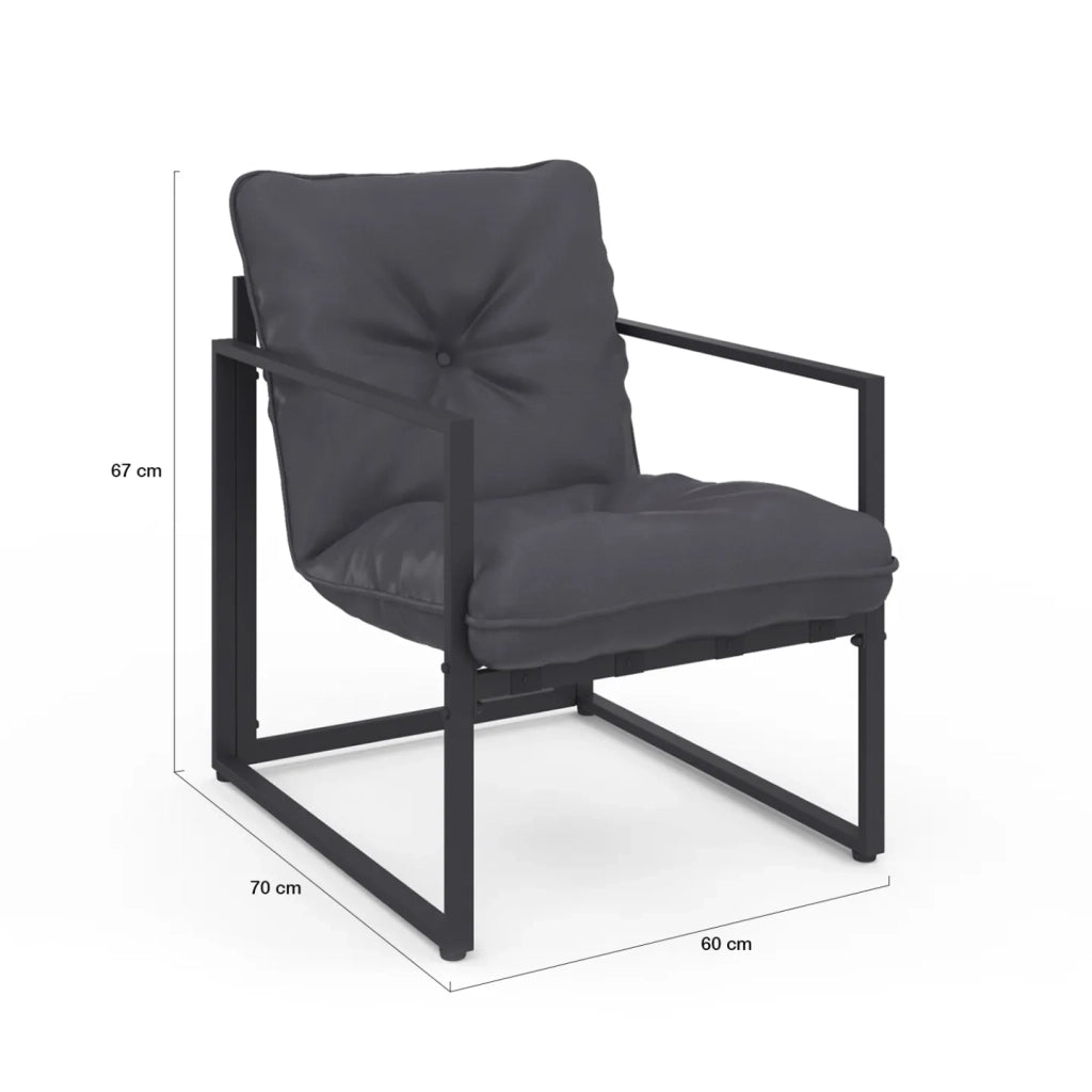 IDMarket - NAIROBI Set di mobili da giardino bassi a 4 posti in acciaio grigio antracite