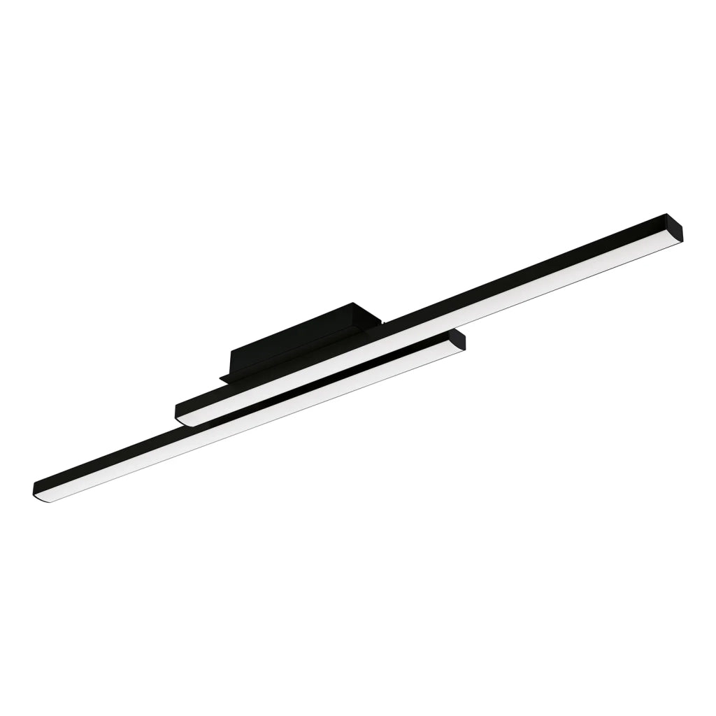 Plafoniera Contemporanea Fraioli-Z Alluminio Nero 2 Luci Led Integrato 17W