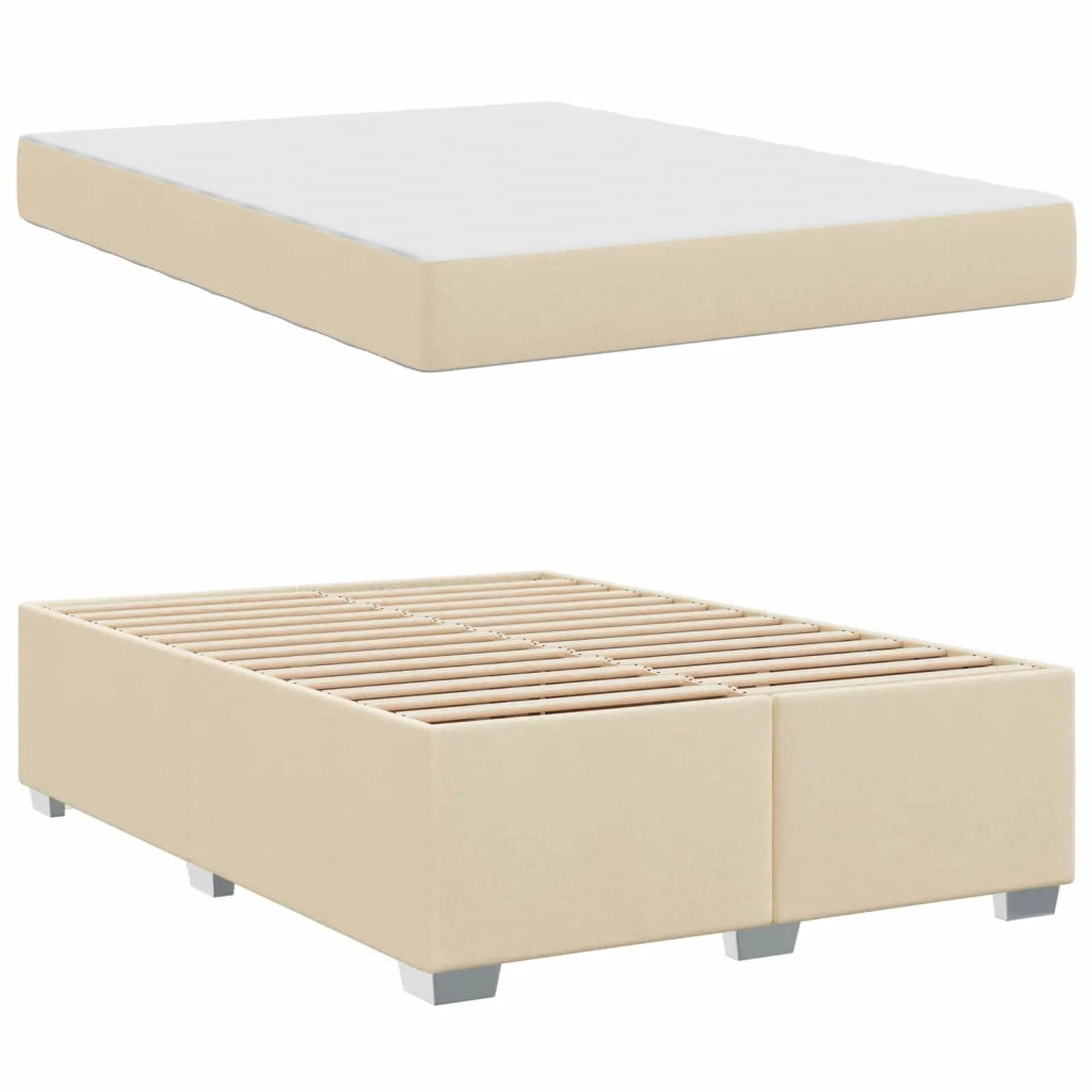 Struttura del letto con materasso Crema 160 x 200 cm Tessuto 3399199