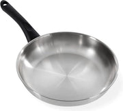 Padella in acciaio inossidabile 24 cm con coperchio - induzione - finitura satinata - lavabile in lavastoviglie - argento