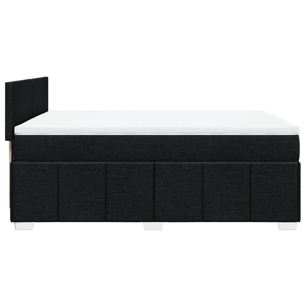 Giroletto a Molle con Materasso Nero 140x200 cm in Tessuto