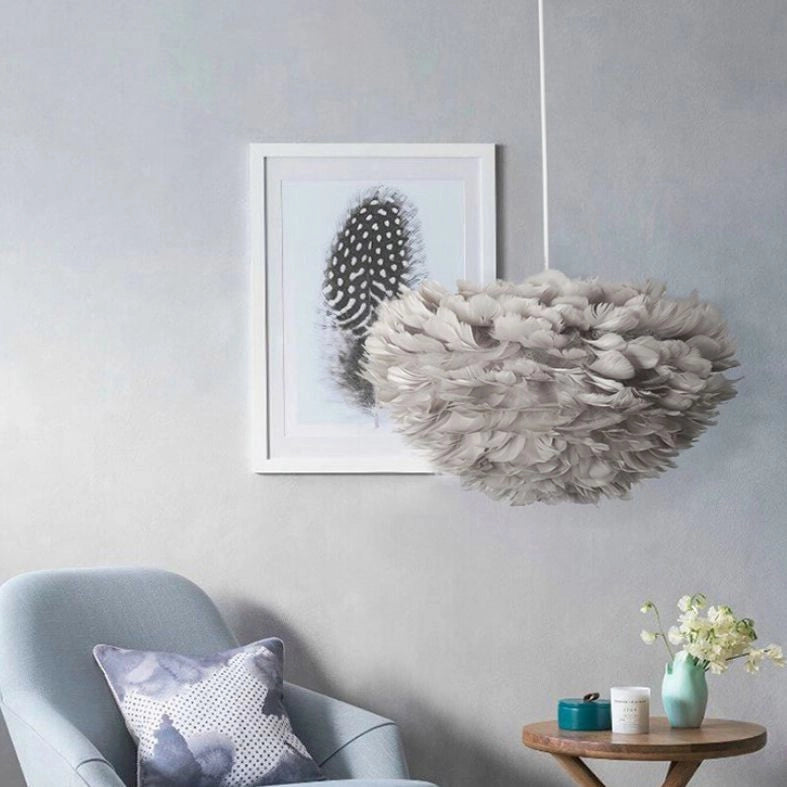 Lampada Pensile Di Piume Grigio APP334-3CP