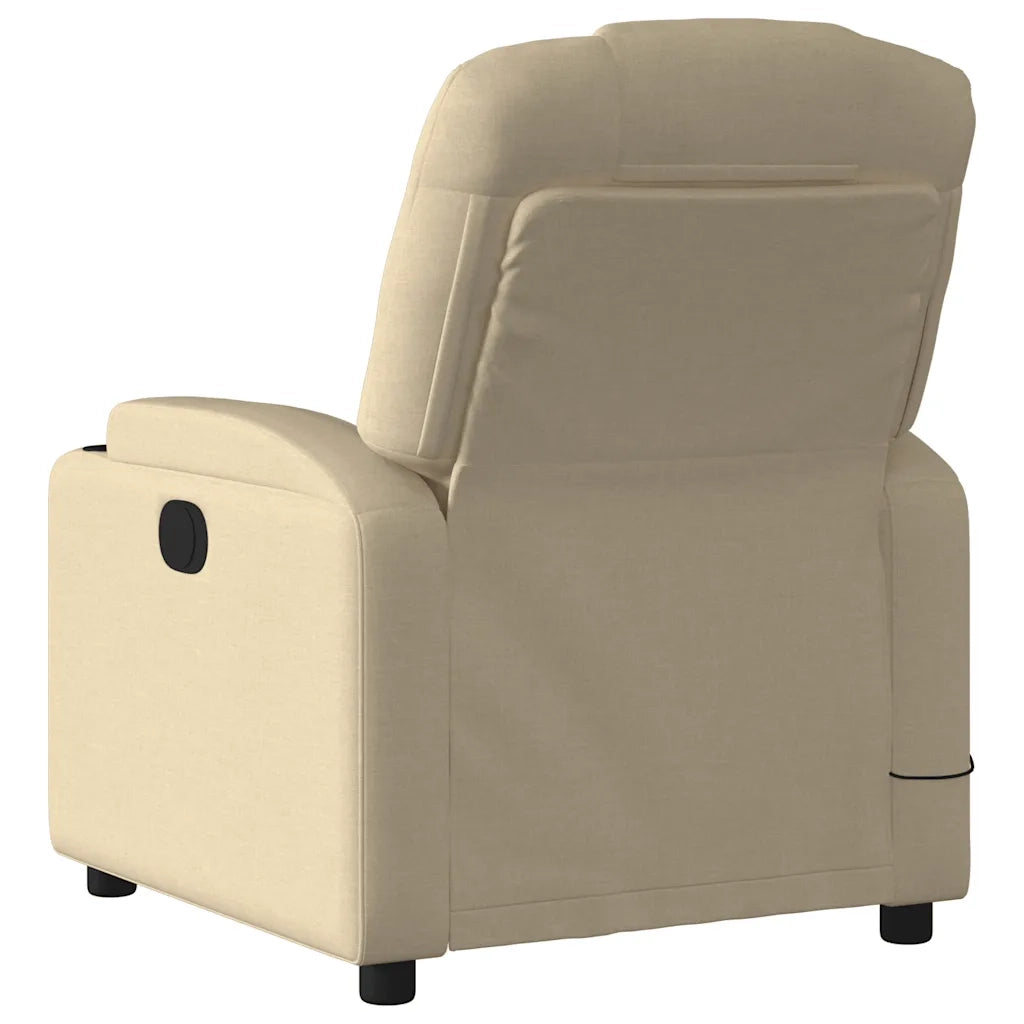 Divano Sedia-Poltrona Massaggiante Reclinabile Crema in Tessuto 989279