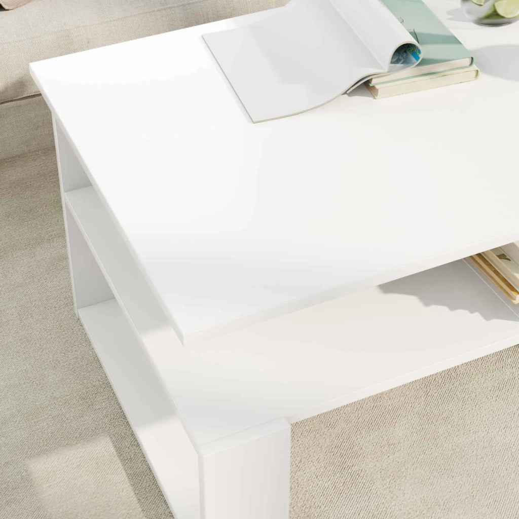Tavolino da salotto Bianco 90 x 50 x 40 cm Legno multistrato 8000212