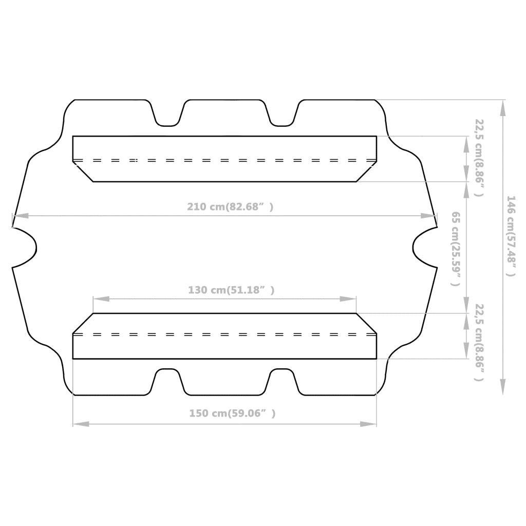 Baldacchino per Dondolo Giardino Bianco 150/130x105/70 cm 312109
