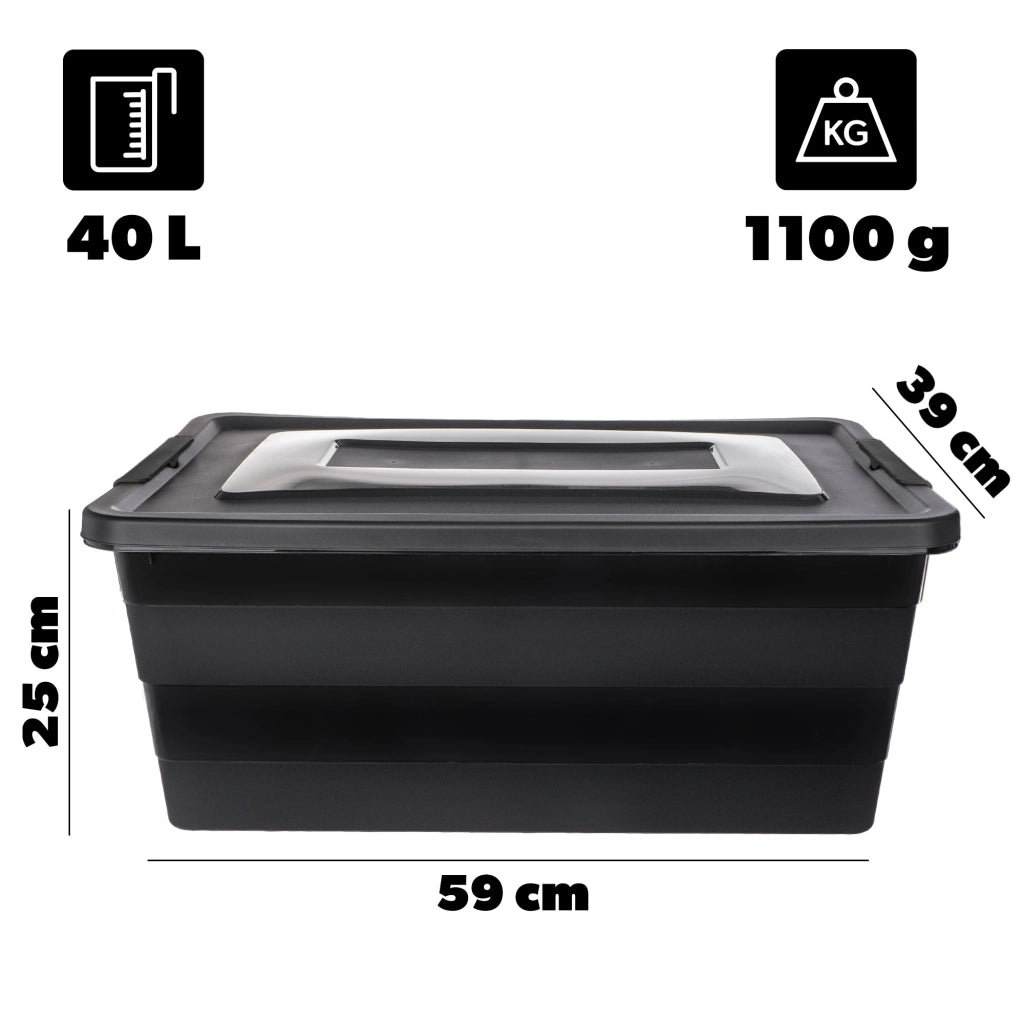Organizzatore per giocattoli in plastica KADAX da 40 litri con coperchio