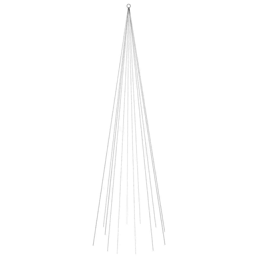 Albero di Natale Pennone Bianco Caldo 732 LED 500 cm 343526