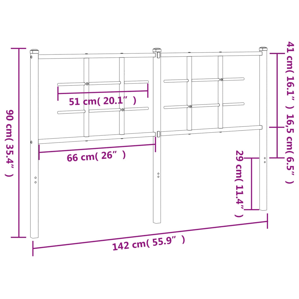 Testiera di Ricambio in Metallo Bianco 135 cm 355642