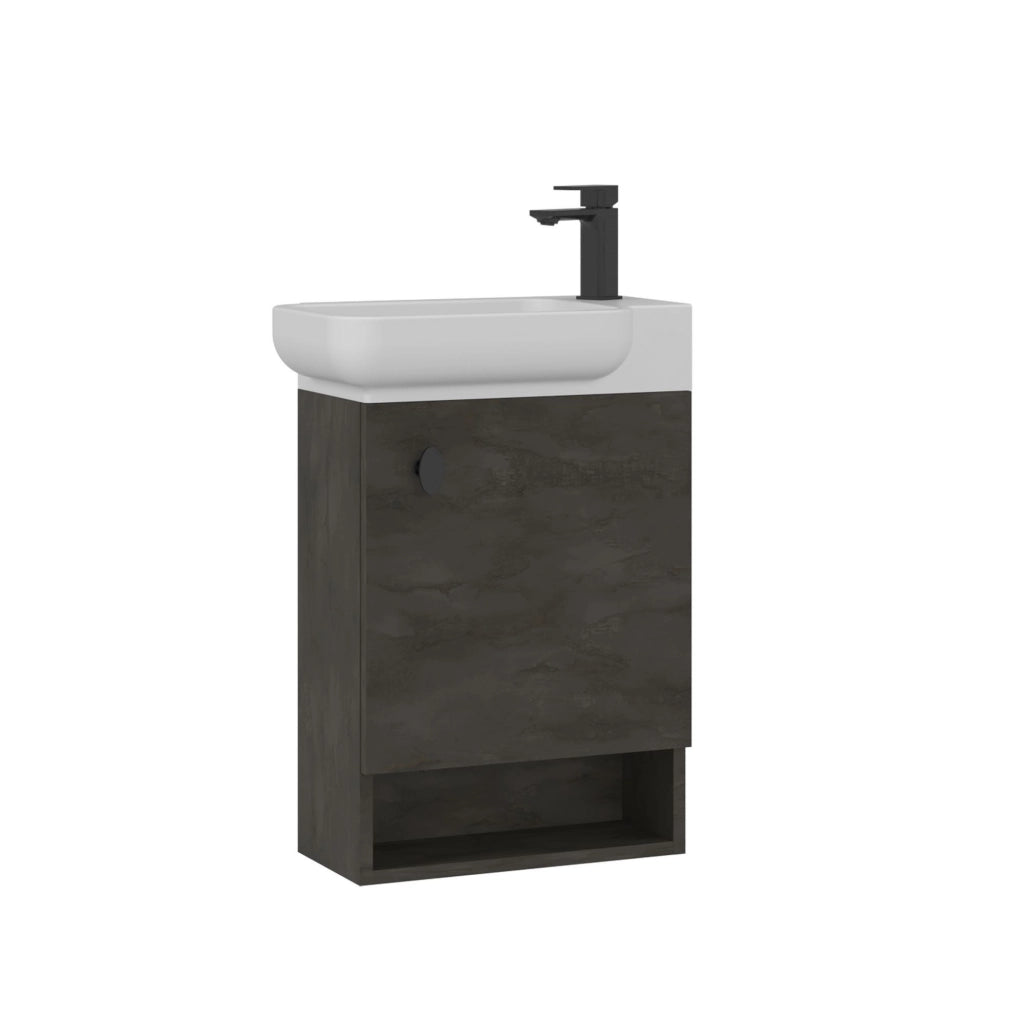 Mobile lavabo "Begonya 55" - 53 x 33 x 75 cm - Antracite / Avorio