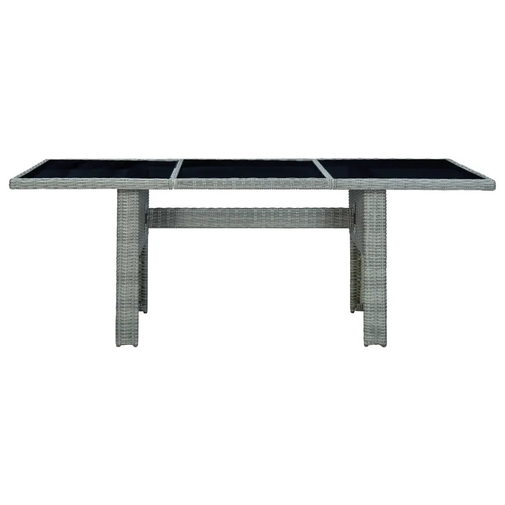 Set Pranzo da Giardino 7pz con Cuscini Polyrattan Grigio Chiaro cod mxl 44338