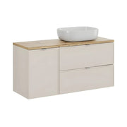 Set da bagno BRAZZA: mobile sotto lavabo 120cm con cesto per la biancheria integrato + piano per lavabo + lavabo da appoggio