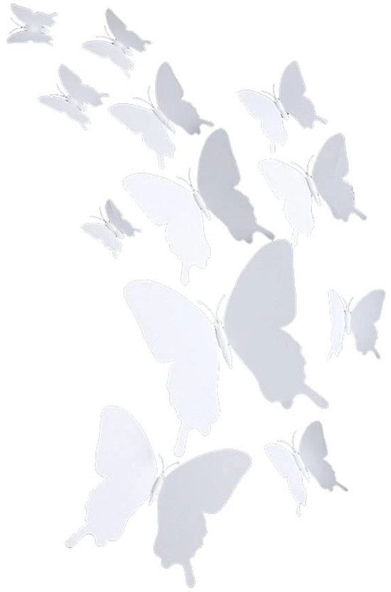 Decorazione per Muri 24 Stuks 3D Farfalla - Sticker Rimovibile - Decorazione per Camera da Letto - PVC Duraturo - Ala Regolabile - Facile da Pulire