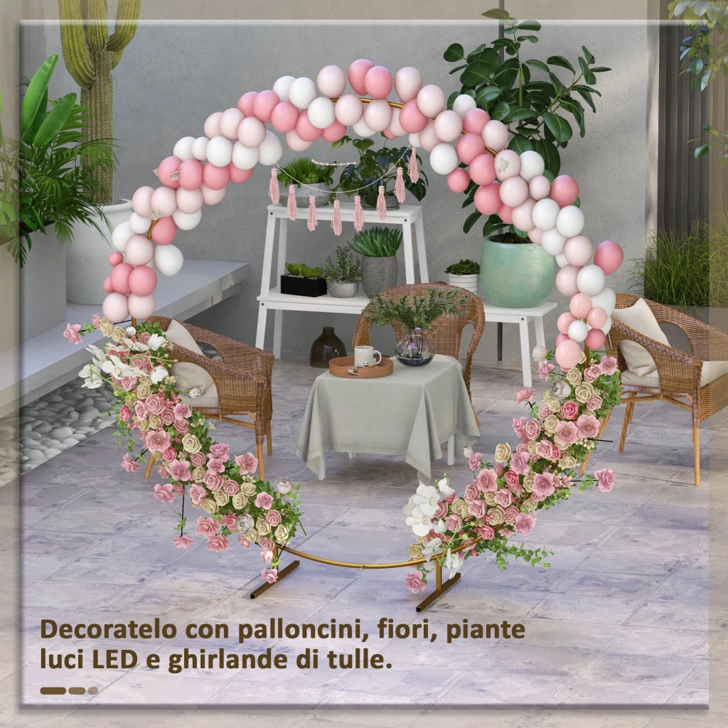 Arco da Giardino Rotondo ¨C zephmum ¨C Oro Acciaio 222x60x224 cm