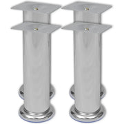 Piedini Rotondi per Divani 8 pz Cromati 180 mm 279099