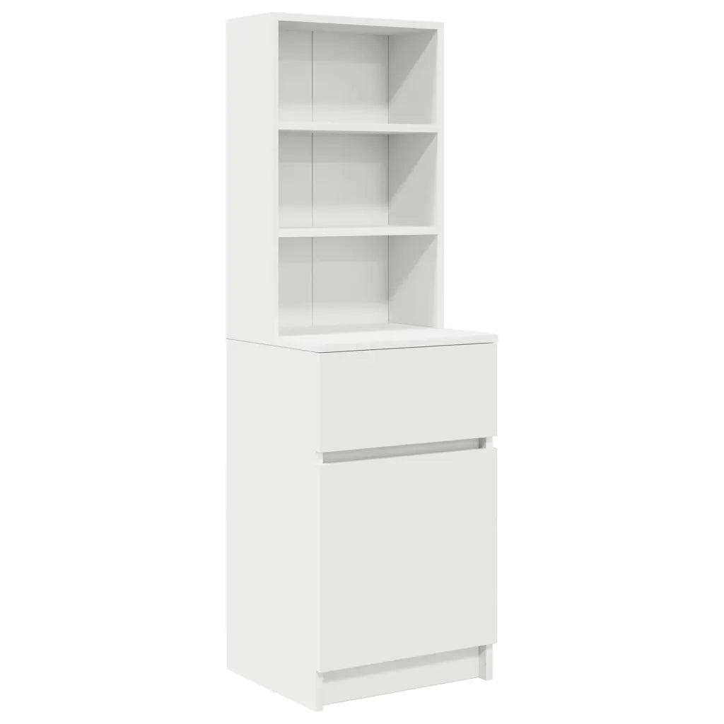 Comodino-Tavolino da notte Bianco 39x35x125 cm in Legno Multistrato