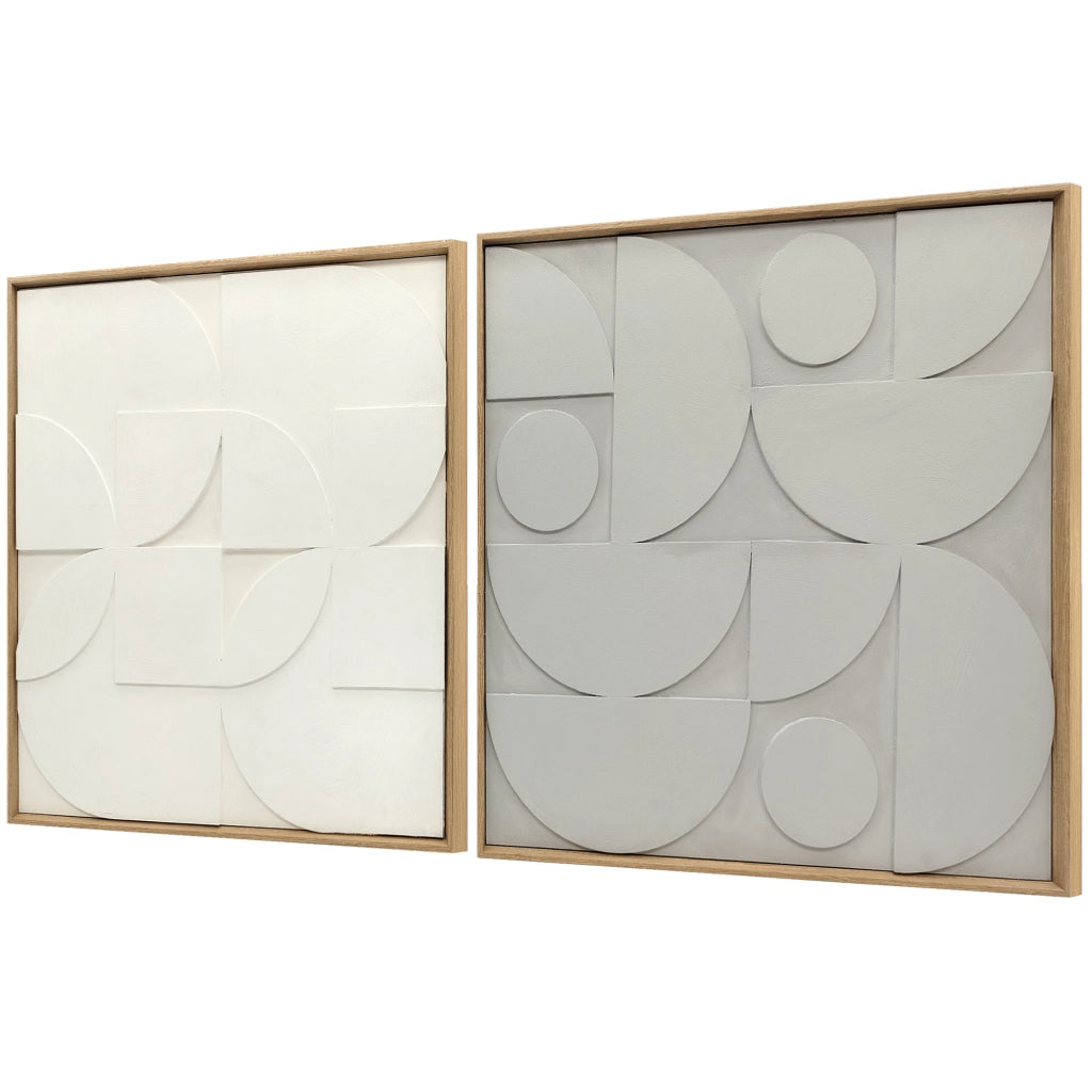 Quadro 3D in legno ¨C zephmum ¨C bianco 80x80 cm