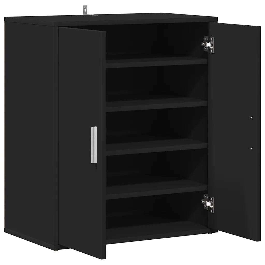 Scarpiera Nera 60x35x70 cm in Truciolato 808919