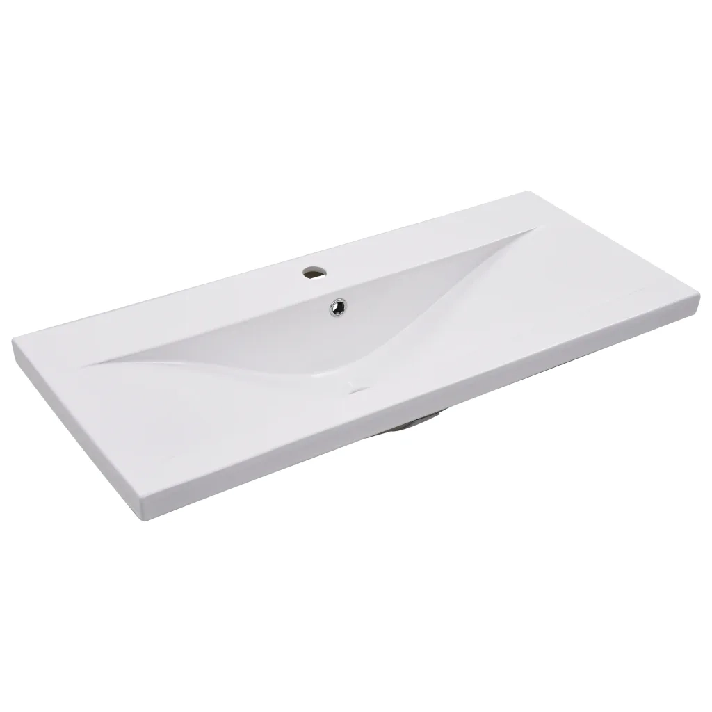 Lavabo da Incasso 91x39,5x18,5 cm in Ceramica Bianco 145063