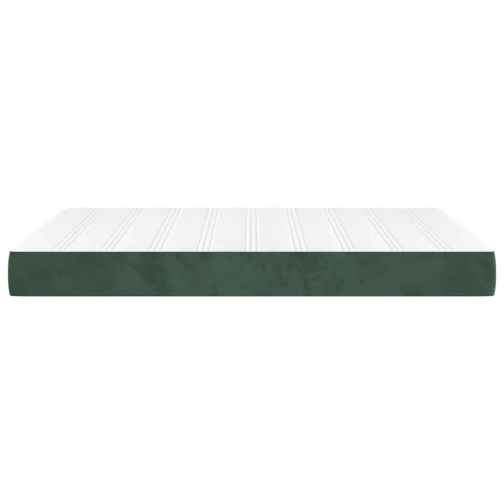 Materasso a Molle Insacchettate Rigidità Media Verde Scuro 140x200x20 cm in Velluto 347811