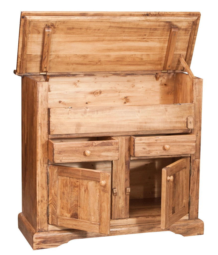 Biscottini Madia in legno massello di tiglio finitura naturale L115xPR48xH102 cm. Made in Italy