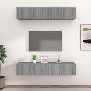 Mobili TV 4 pz-Set di 4 Credenza per TV Grigi Sonoma 80x30x30 cm in Legno Multistrato
