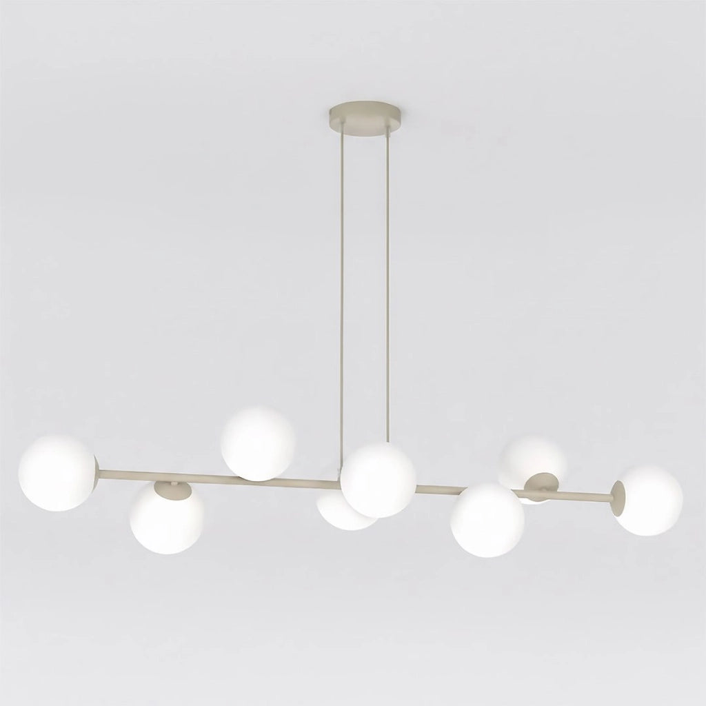 Lampada a sospensione Magnus in acciaio moka e vetro opalino
