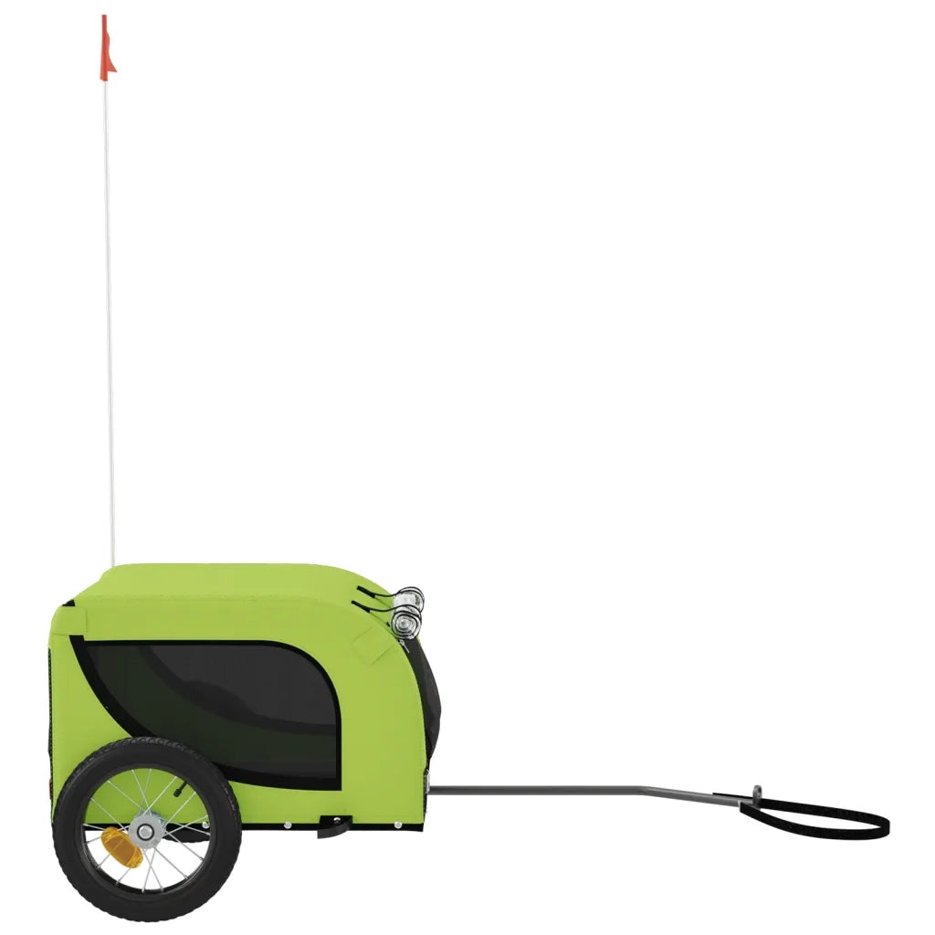 Rimorchio da Bici per Animali Verde e Nero Oxford e Ferro CFW7232817
