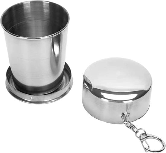 Bicchieri in acciaio inossidabile - Bicchieri pieghevoli - Utilizzo per campeggio e outdoor - 250ml