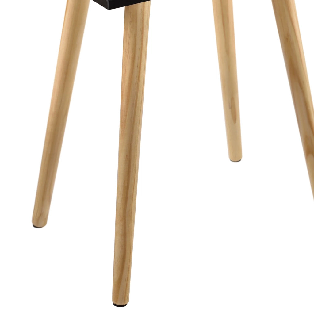 Tavolino con cassetto comodino comodino cassettiera mobile contenitore gambe in pino 60 cm nero 03_0003143