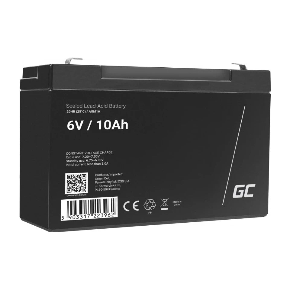 Batteria UPS al piombo sigillata Green Cell AGM16 (VRLA) 6 V 10 Ah