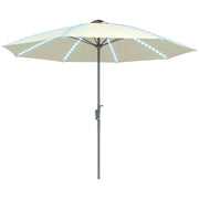 Ombrellone da Giardino con Luci LED e Manovella ¨C Zephmum ¨C Crema ?300x256 cm