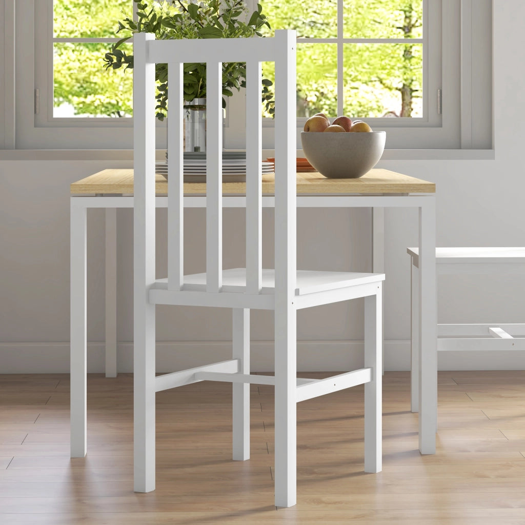 Set 2 Sedie da Pranzo ¨C Xylo ¨C Legno Massello Bianco Design Moderno 38,5x47,5x99 cm