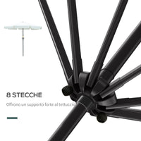 Ombrellone da Giardino Ø2,6x2,5 m Palo Ø38 mm in Alluminio e Poliestere Beige