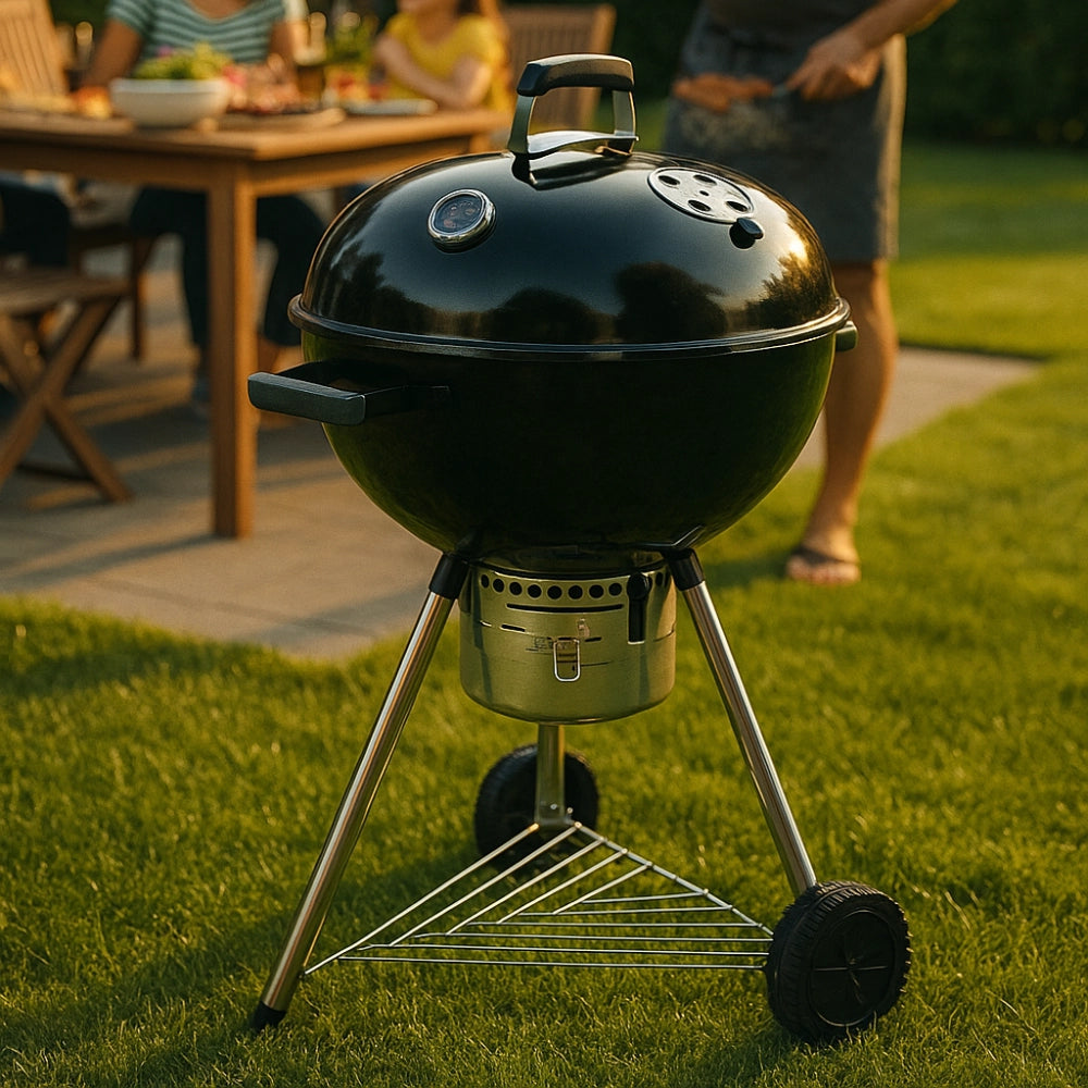 Barby barbecue carbone 70x58x102 cm griglia 54 cm termometro ganci portautensili