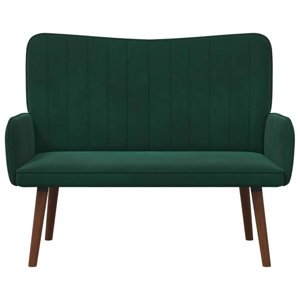 Sofa a Due Posti Verde Scuro 115 x 61 x 87 cm Velluto