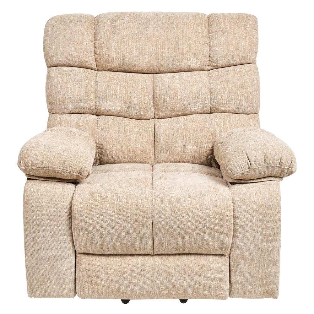 Poltrona reclinabile elettrica Poliestere beige Seduta singola imbottita con poggiapiedi Funzione di sollevamento Design moderno Relax