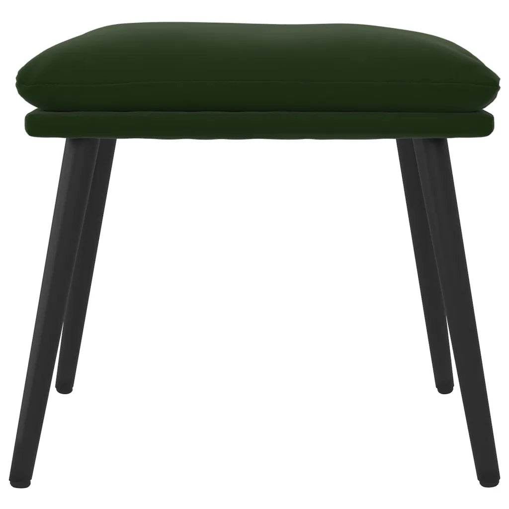 Poggiapiedi Verde Scuro 45x29,5x35 cm in Velluto 341506