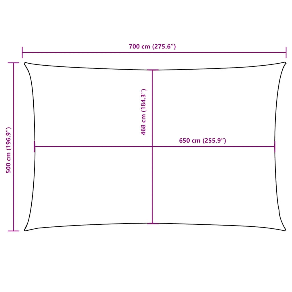 Parasole a Vela Tessuto Oxford Rettangolare 5x7 m Blu 135550