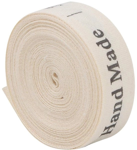 Fila di Cotone Naturale 1,5 cm Largo - Rollo di 5 Metri - Cotone Naturale - Disegno a Mano - Ideale per Confezioni di Regalo - Sostenibile e Sovraccosto - Nastro di Regalo