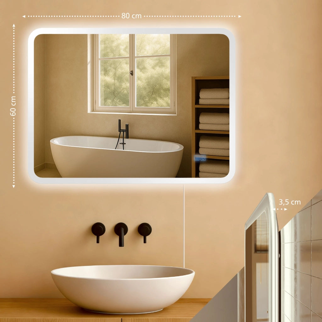 Specchio da bagno Jericho 60x80 senza Bluetooth