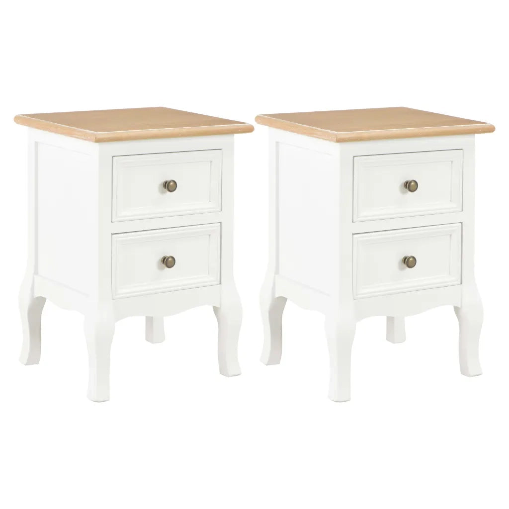 Comodino Bianco 2 pz 35x30x49 cm in MDF cod mxl 56082