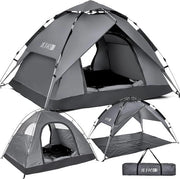 Tenda da campeggio per 2-4 persone, impermeabile, tenda pop-up con tetto a cupola