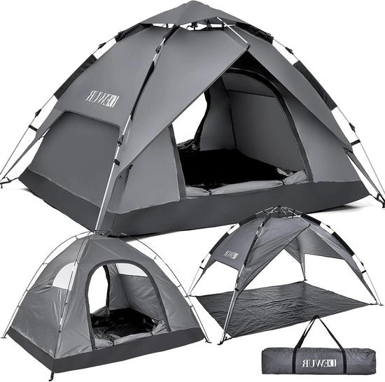 Tenda da campeggio per 2-4 persone, impermeabile, tenda pop-up con tetto a cupola