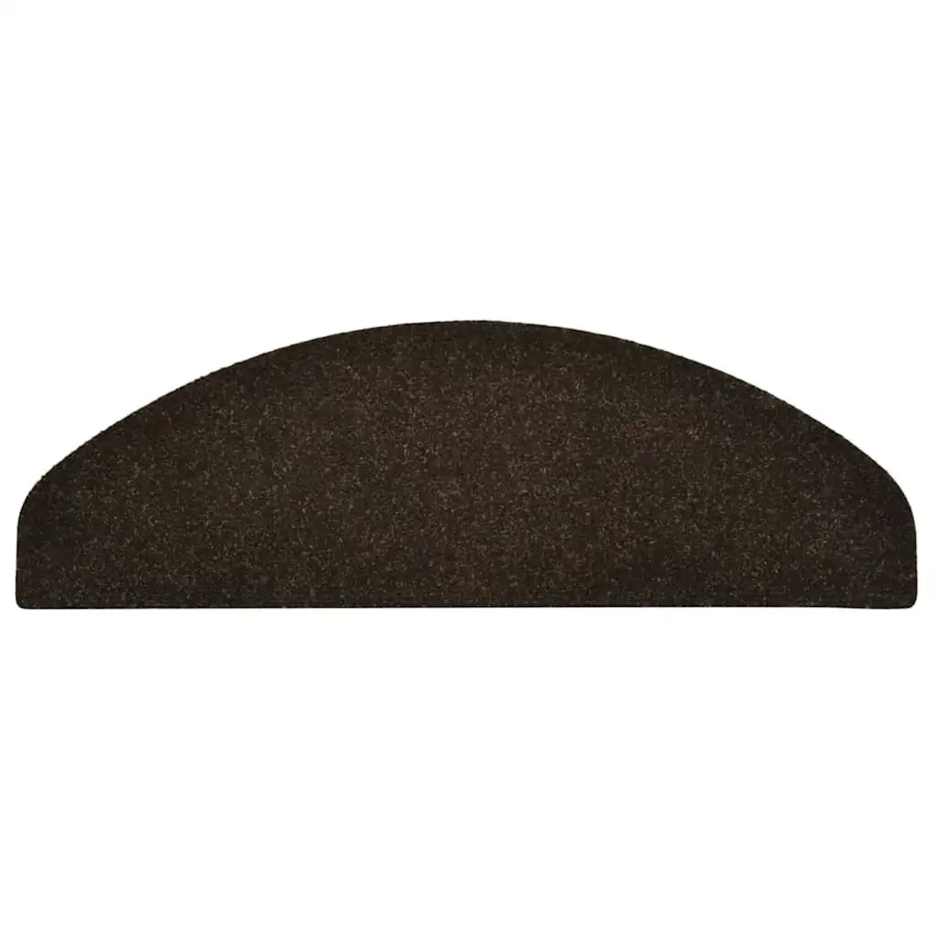 Tappetini per scale autoadesivi 5 pz 65x21x4 cm marrone scuro semicircolari grandi 149710