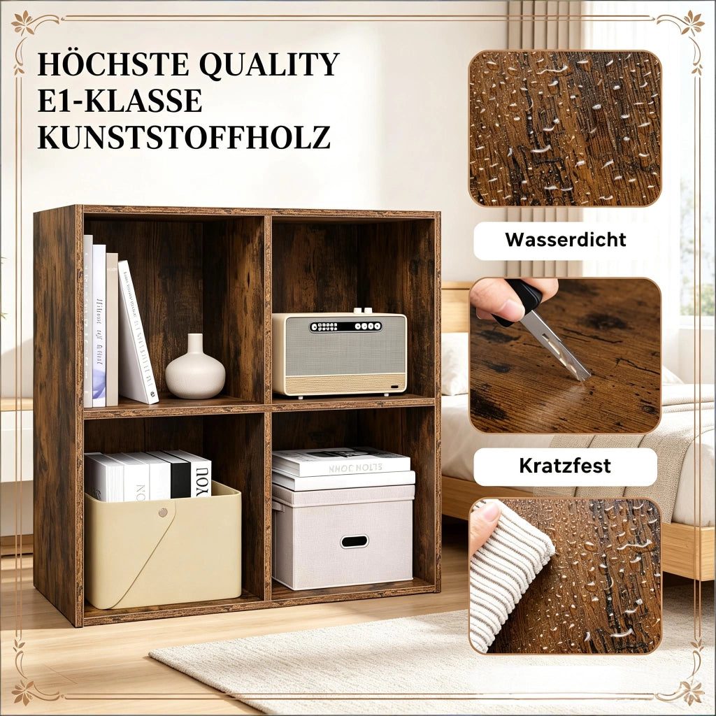 LIBRERIA A CUBI 4 SCOMPARTI 59,6x59,8x29,5 cm Marrone rustico