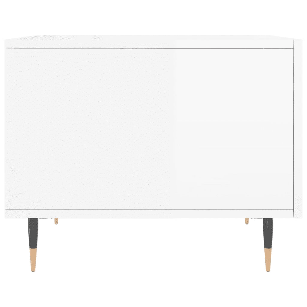 2 pz Tavolini salotto | Tavolino da caff¨¨ | Tavolino da Soggiorno Bianco Lucido 50x50x40cm Legno Multistrato