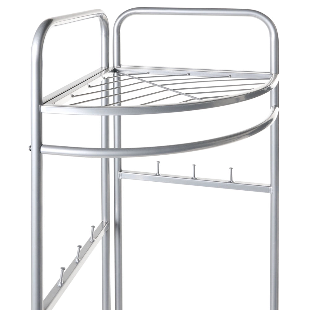 Appendiabiti in acciaio e metallo argento da 160 cm con ripiani e scaffali stile Glamour Industriale