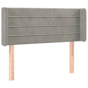 Testiera | Testata ad Orecchio Grigio Chiaro 93x16x78/88 cm in Velluto