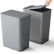 Set di 2 piccioni di spazzatura con coperchio a vite - 10 litri - Design spaziale per cucina, bagno e ufficio - Aromatizzante - Grigio